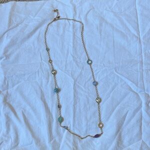 Coach Gold Necklace with Blue and Purple Accents